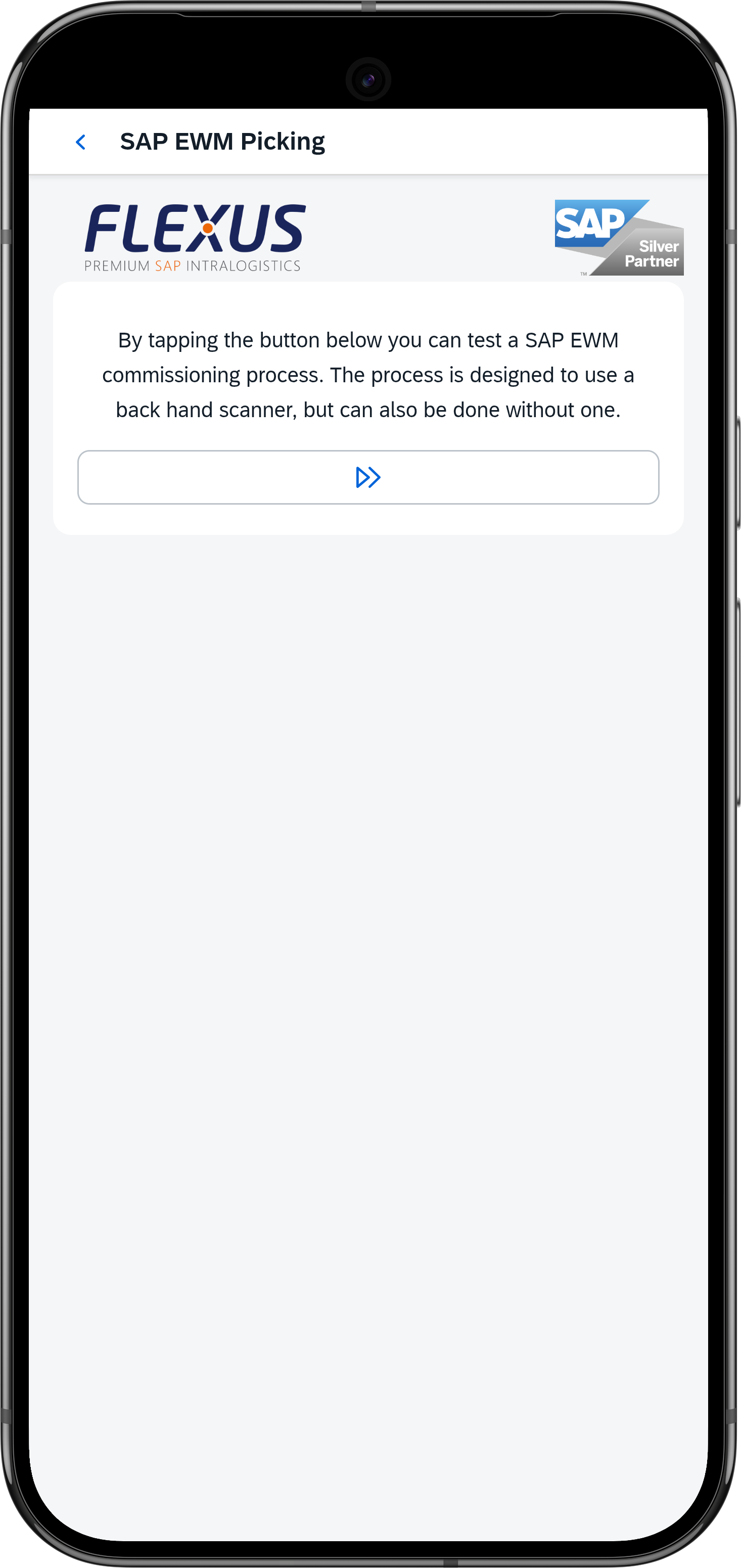 Demo App start screen