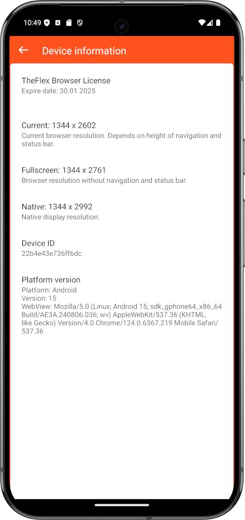License settings of TheFlex
