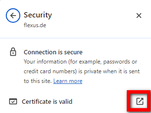 Exportieren eines Zertifikates in Chrome