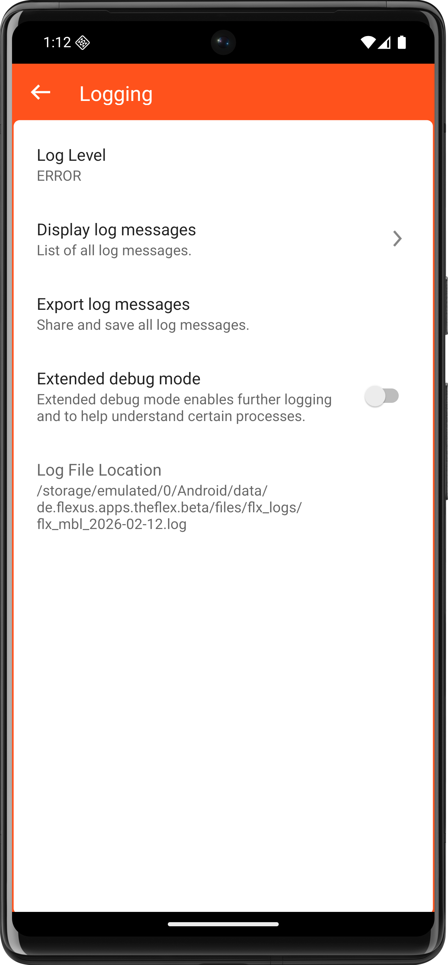 Log Settings